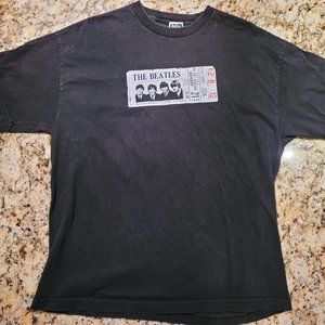 2005 The Beatles Band T-Shirt Ticket Stub Mens XL Black Vtg Retro *Aug 21 1964*